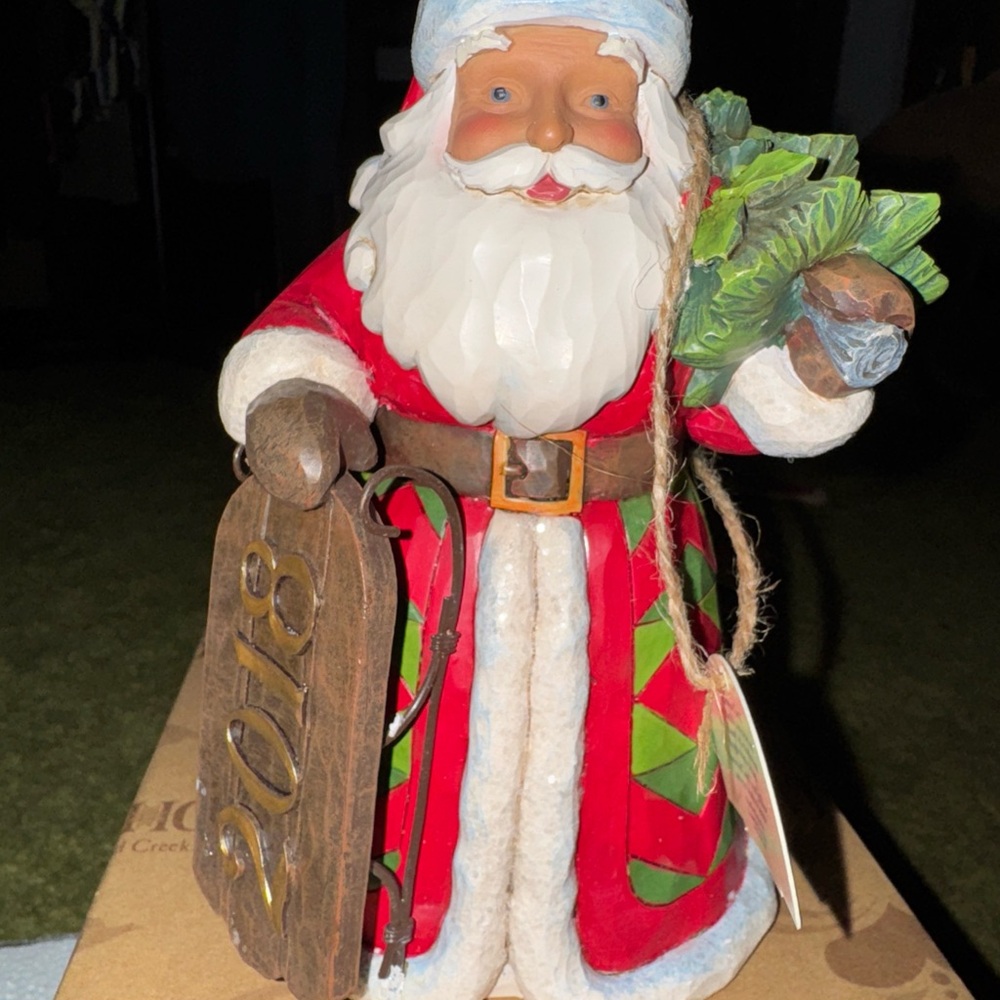 Jim Shore Santa Claus Holiday Figurine - Red and White